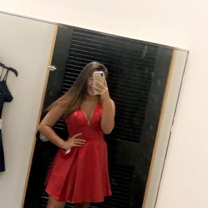 Red Dillards homecoming dress